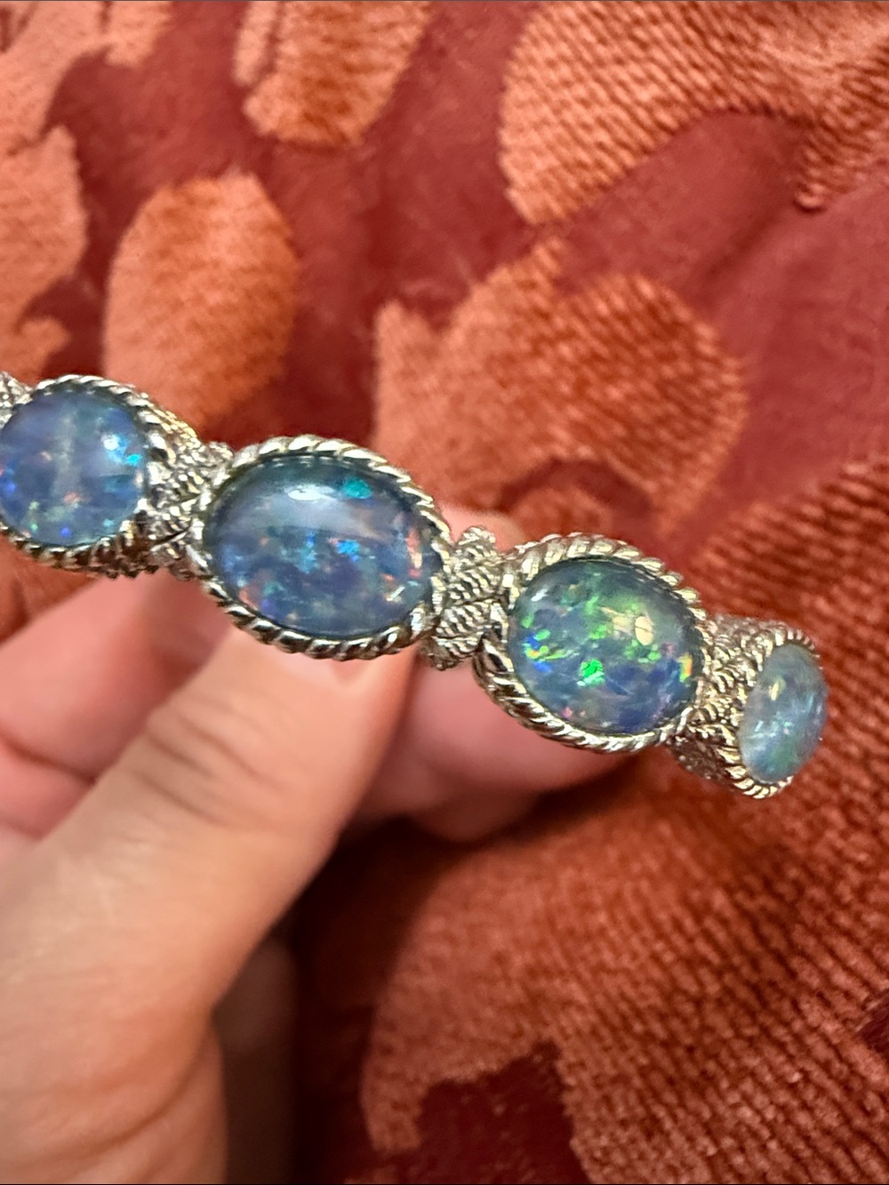 Judith Ripka Sterling Silver Blue Opal Link Bracelet - Women Jewelry - Picture 9 of 10
